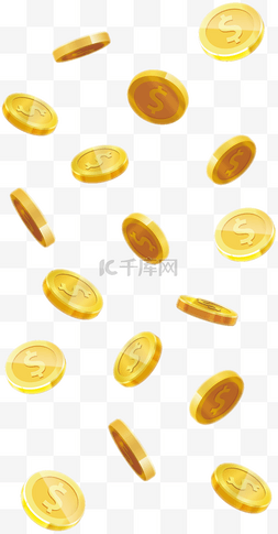 金币漂浮素材图片_漂浮的金币素材电商
