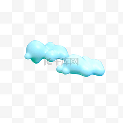 漂浮闪光装饰图片_蓝色圆弧漂浮白云元素
