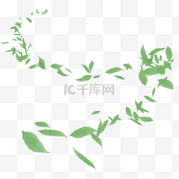 绿色清新飘落叶片