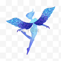 美丽翅膀装饰飞翔仙女