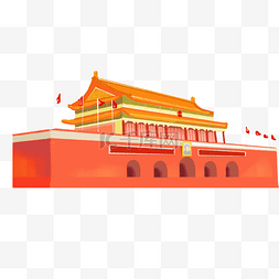 天安门和红旗图片_北京天安门