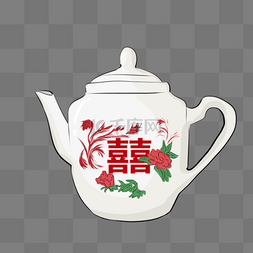 喜字茶壶