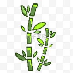 绿色竹子像素画