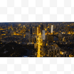 城市街道建筑图片_武汉城市建筑西北湖日落航拍