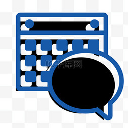 蓝色对话矢量商务icon图标