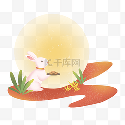 中秋节节日中秋佳节兔子月兔月亮