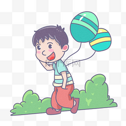 儿童节气球手绘插画