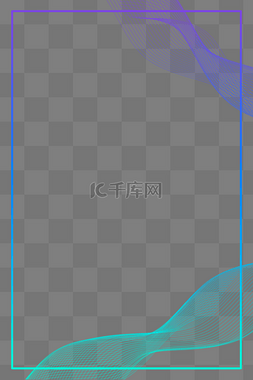 渐变科技边框线图片_蓝紫色科技感漂浮线条边框