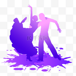 舞蹈廣告图片_紫色舞蹈剪影