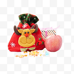 圣诞节礼物袋图片_圣诞节礼物袋和苹果