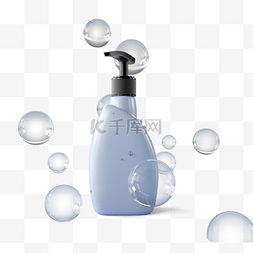 气泡洗手液图片_3d立体洗手液包装气泡元素