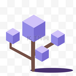 紫色扁平植物树木