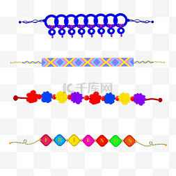 手链手绘图片_手绘七彩友谊手环元素