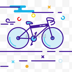 扁平交通工具自行车小图标