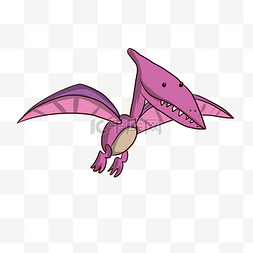 粉色的恐龙图片_飞翔的粉色翼龙插画