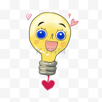 开心的电灯泡插画