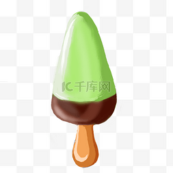 美味的冰淇淋雪糕图片_绿色雪糕冰淇淋插画