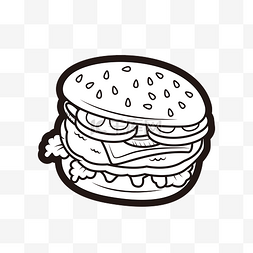线描素描图片_线描汉堡