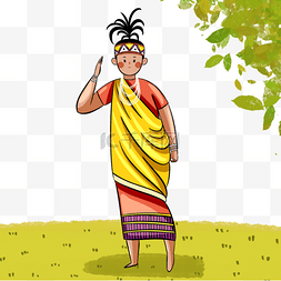 部落人物图片_可爱风格wangala节日人物元素