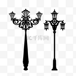 欧式路灯图片_美式欧式路灯剪影street lamp