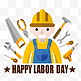 劳动节happy labor day劳动工具工人节日