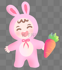 粉色兔子衣服插图