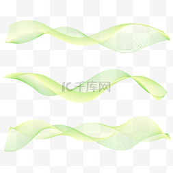 绿色线条素材图片_绿色抽象波纹曲线