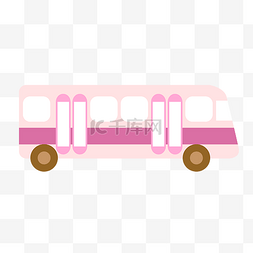 汽车粉色图片_粉色公交车车辆