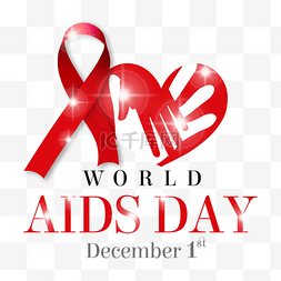 world aids day闪光红丝带图案