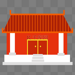 红色屋顶的房子图片_红色的房子建筑插画