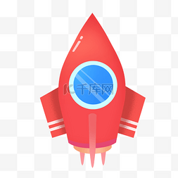 简约红色科技图片_红色火箭图标免抠PNG素材