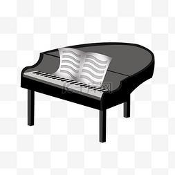 演奏钢琴卡通图片_黑色的音乐钢琴插画