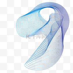 曲线波动线条素材图片_波浪线条蓝色渐变