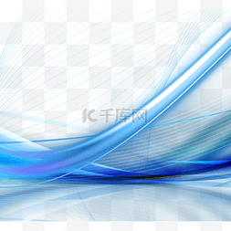 蓝色波浪线图片_天蓝色调下的抽象和分形视觉