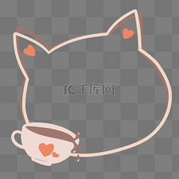 标题:咖啡猫边框