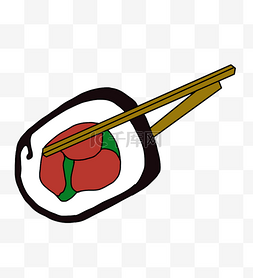 筷子夹寿司图片_用筷子夹寿司 