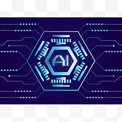 六边形科技AI图标