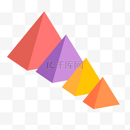 几何三角体图片_彩色三棱锥三角形三角体块