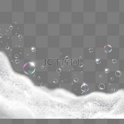 白色水气泡图片_逼真的创意质感风泡沫水液体