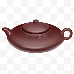喝茶沏茶小茶壶插画