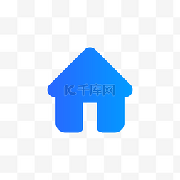 icon通用图片_房子蓝色渐变图标