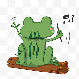 青蛙音乐卡通插画