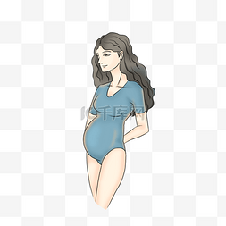 宝宝孕妇图片_孕妇蓝色平面医疗怀孕免抠