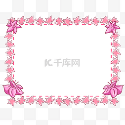 粉色绽放的花朵边框