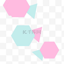 粉色多边形图片_不规则多边形漂浮素材