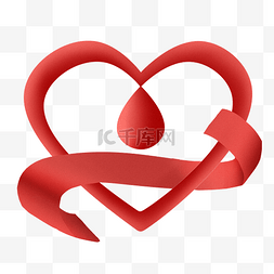 爱心公益红丝带图片_红色丝带爱心献血
