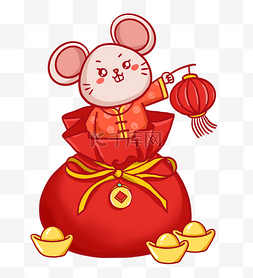 2020年春节喜庆福袋和老鼠