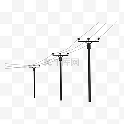 电线杆PNG素材图片_黑色高压电线杆