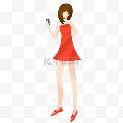穿红色裙子的女人图片_一个穿红裙子的女人