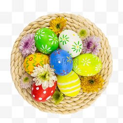 复活节彩蛋和花朵图片_复活节彩蛋和花朵